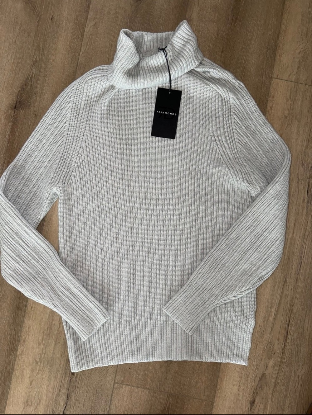 NWT 7 Diamonds Men's Light Gray Ribbed Twin Cities Roller Turtleneck Sweater M
